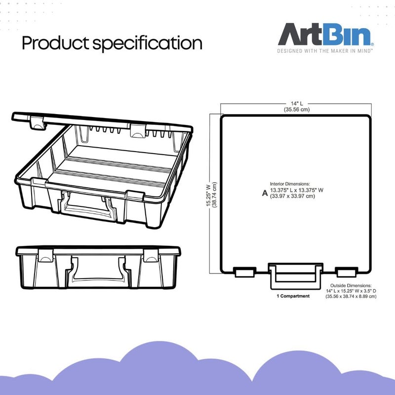 ArtBin 6955RJ Super Satchel 1-Compartment Box, Art & Craft Organizer, 1-Pack, Translucent Mint - Image 2