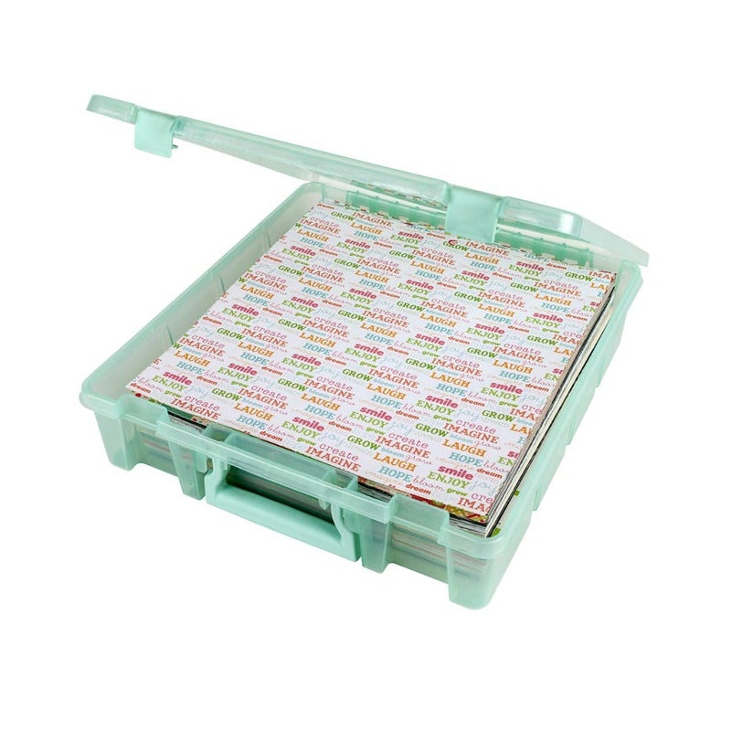 ArtBin 6955RJ Super Satchel 1-Compartment Box, Art & Craft Organizer, 1-Pack, Translucent Mint - Image 1