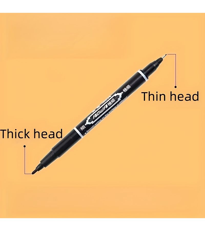 4 Pack Dual Tip Permanent Markers Black Alcohol Based Fine Point And Chisel Tip For Drawing Sketching Office School And Craft Supplies - Image 3