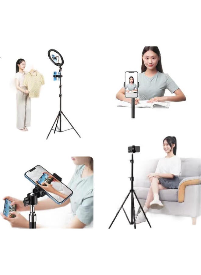 Kovol 2.1M Stable And Heightened Mobile Phone Stand Floor Tripod Selfie Stick Live Short Video Exam Portable Outdoor Lifting Triangle Folding Stand Shooting Artifact - Image 2
