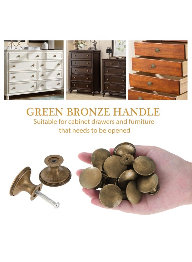 Fasola 12 Pcs Cabinet Knobs, 30mm Round Mushroom Drawer Pulls with Screws, Zinc Alloy Vintage Furniture Knobs, Decorative Antique Style Cupboard Handles for Kitchen Wardrobe Dresser and Bathroom, Durable Door Handles Hardware for Home Renovation (Antique Bronze) - Image 5