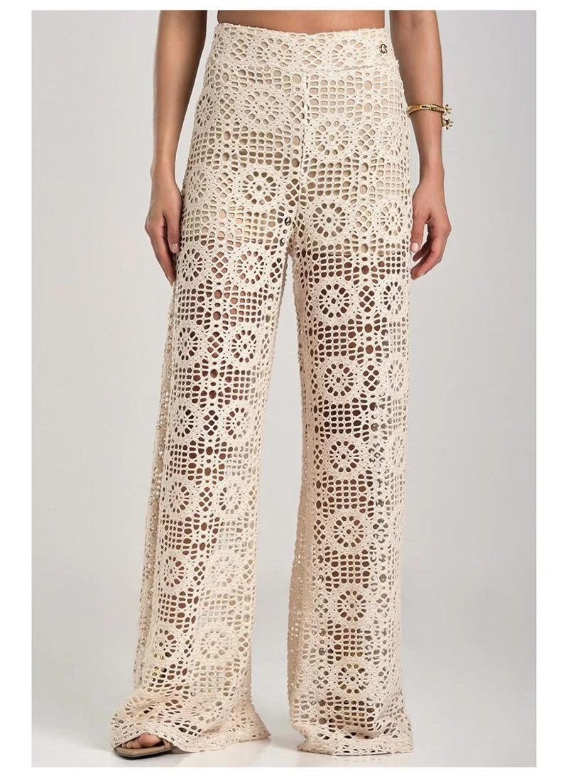 Boho Chic Off-white Palazzo Pants