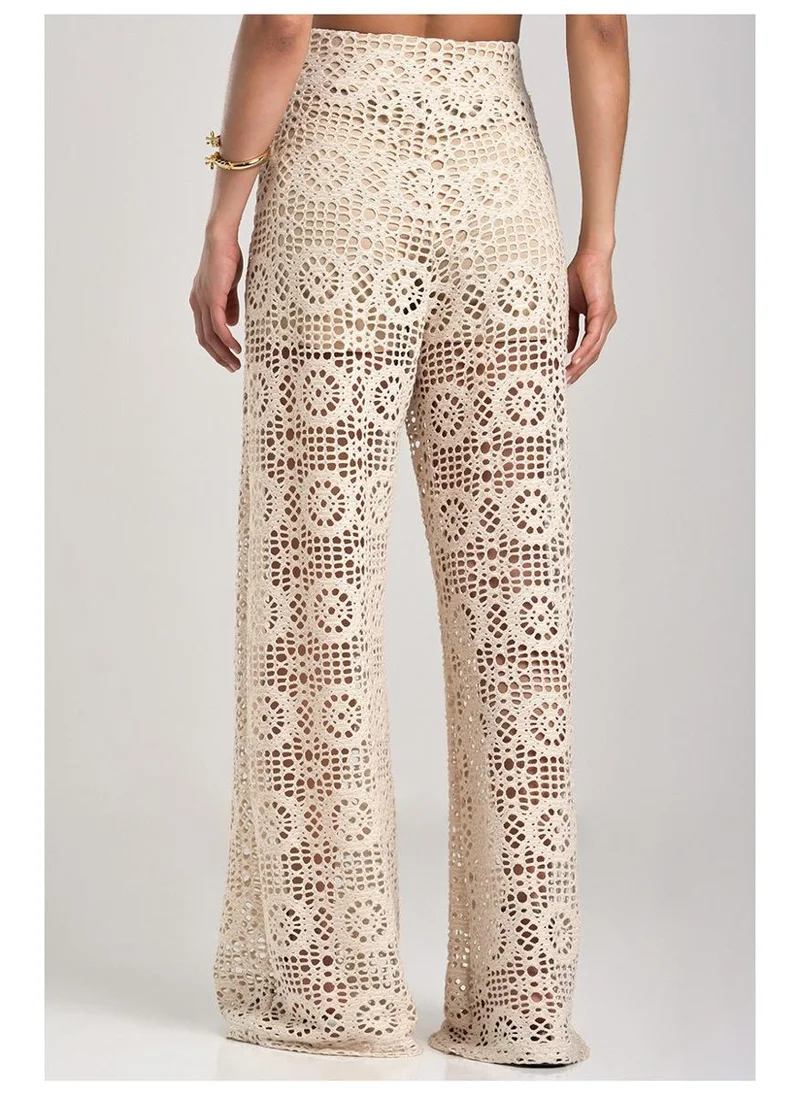 Carmen Steffens Boho Chic Off-white Palazzo Pants