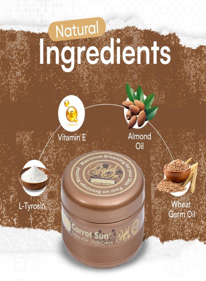 Carrot Sun Tanning Accelerator - 350ml Gold Tanning Gel - Natural Extract Sun Cream Dark Tanning Lotion for All Skin Types - Tan Lotion with Almond Oil for Even Beautiful Skin Coloring - SPF0 - Image 5