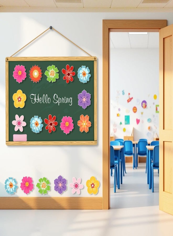 Konsait Flower Cutouts, 63Pcs Colorful Flower Paper Cutouts for Bulletin Board, Spring Flowers Decorations for Classroom Office Home, 9 Designs - Image 5