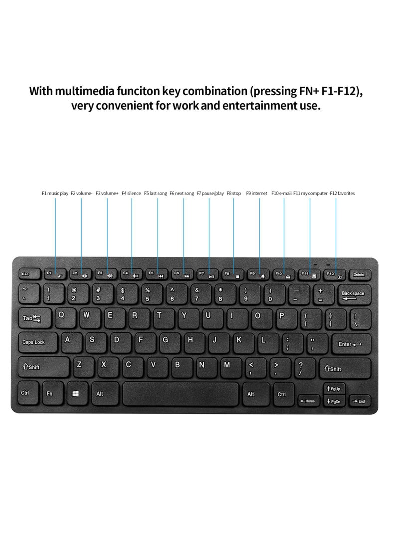 Generic - KM901 Keyboard Mouse Combo 2.4G Wireless 78 Key Mini Keyboard and Mouse Set Portable Office Combo - Image 1