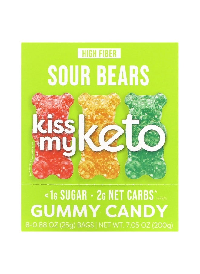 Kiss My Keto Kiss My Keto, Gummy Candy, Sour Bears, 8 Bags, 0.88 oz (25 g)  - Image 1