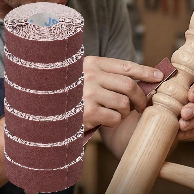 220 Grit 120 Color Aluminum Oxide Emery Cloth Roll 6.56 Feet Continuous Sandpaper for Metalworking Woodworking Furniture Repair Auto Sanding - Image 4