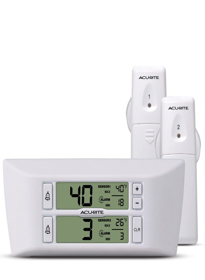 AcuRite Digital Wireless Fridge and Freezer Thermometer with Alarm and Max/Min Temperature for Home ,LCD Display, Restaurants (00986M), 0.6, White - Image 1