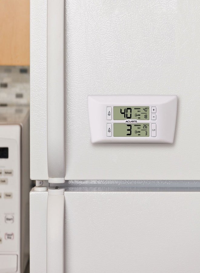 AcuRite Digital Wireless Fridge and Freezer Thermometer with Alarm and Max/Min Temperature for Home ,LCD Display, Restaurants (00986M), 0.6, White - Image 3