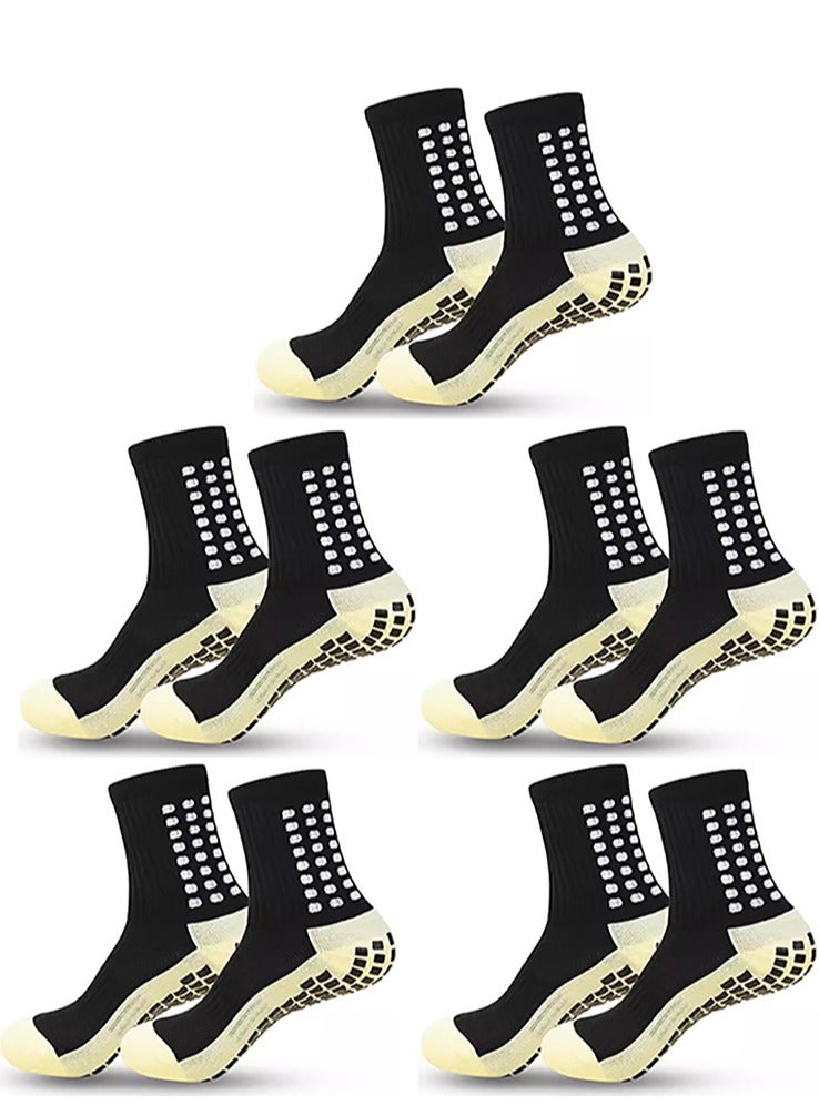 Generic 5 Pairs of Non-Slip Grip Pads for Men's Football and Basketball Socks,Black  - Image 1