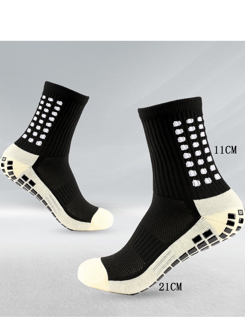 Generic 5 Pairs of Non-Slip Grip Pads for Men's Football and Basketball Socks,Black  - Image 4