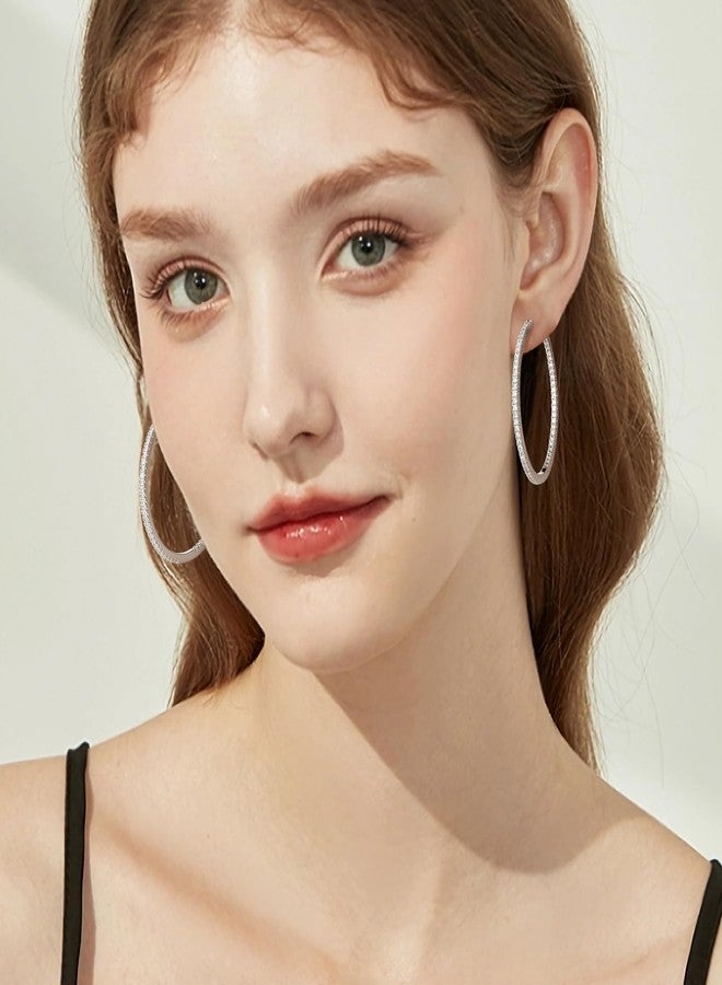 Gacimy Gold Hoop Earrings for Women, 15 20 30mm Cubic Zirconia Gold Hoop Earrings, 14k Gold Plated Hoop with 925 Sterling Silver Post, Brass, Cubic Zirconia - Image 4