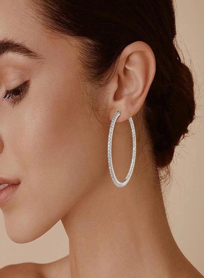 Gacimy Gold Hoop Earrings for Women, 15 20 30mm Cubic Zirconia Gold Hoop Earrings, 14k Gold Plated Hoop with 925 Sterling Silver Post, Brass, Cubic Zirconia - Image 3