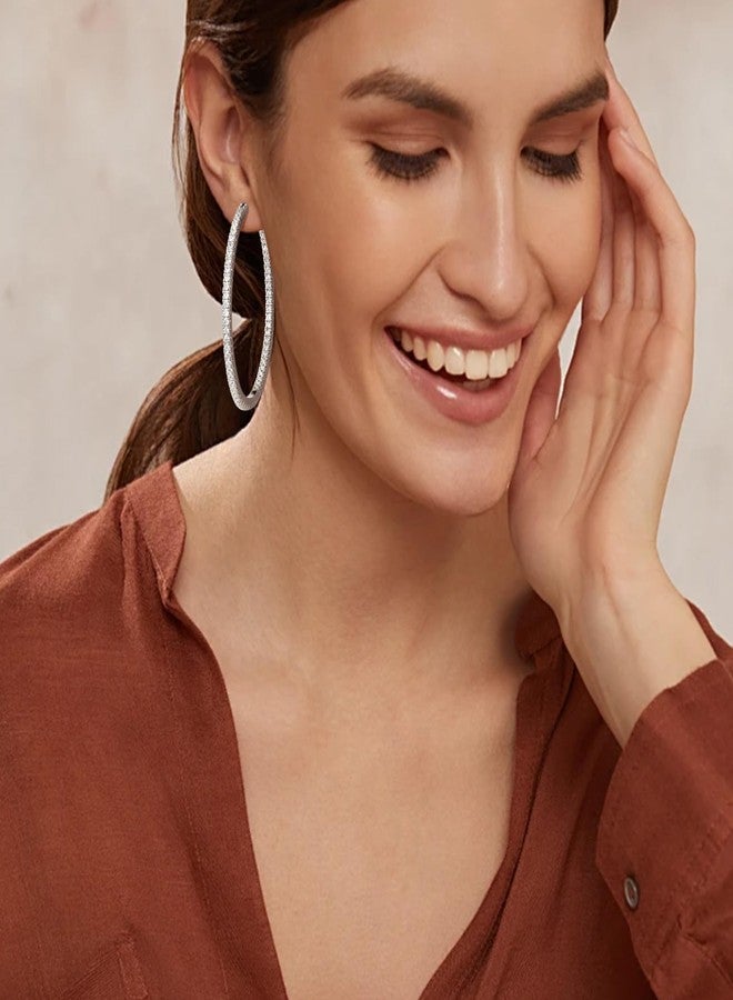 Gacimy Gold Hoop Earrings for Women, 15 20 30mm Cubic Zirconia Gold Hoop Earrings, 14k Gold Plated Hoop with 925 Sterling Silver Post, Brass, Cubic Zirconia - Image 5