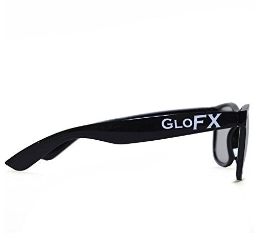 GloFX Ultimate Diffraction Glasses - 3D Prism Rainbow Effect - Great Edm, Concert, Rave Accessory, Music Festival Essential (Black Frame - Mirror Geometric Diffraction) - Image 3