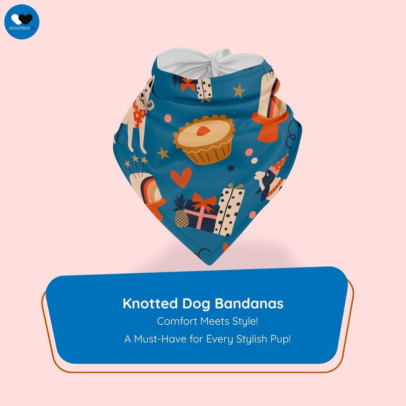 W Brings Birthday Cupcake & More Birthday Dog Bandana | This Stunning Gorgeous Dog Bandana Scarf is Perfect for Your Dog’s Birthday Celebration. One Size Fits All. - Image 2