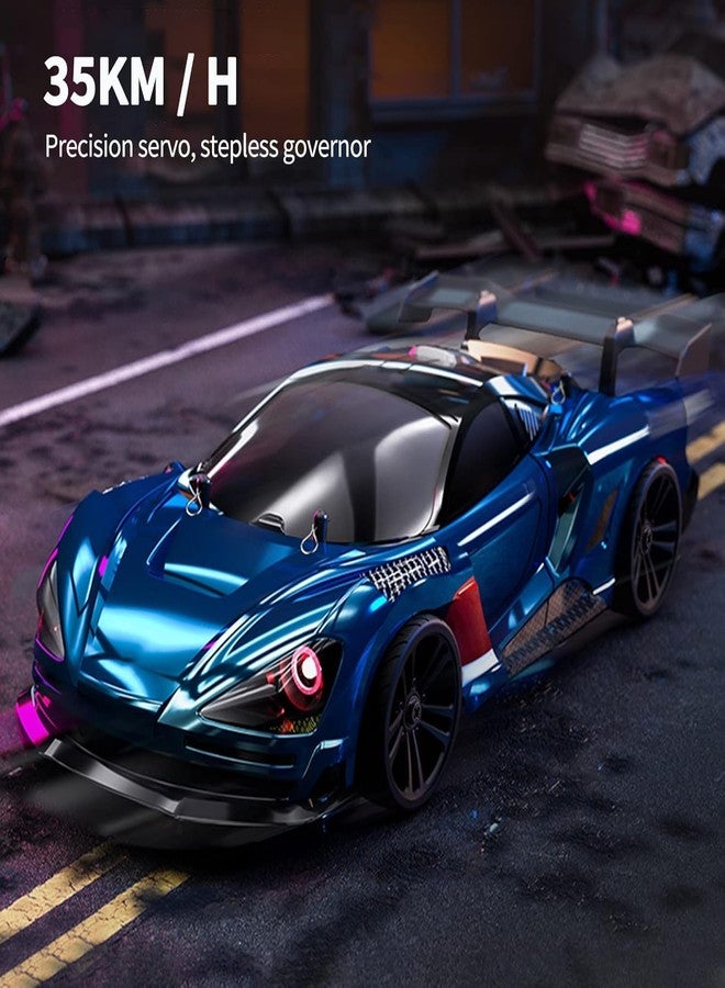 Samtop 1/16 Fast RC Cars for Adults, RC Drift Car, 38KM/H High-Speed 4WD, Full Proportional Control, 6 LED Light Modes, 1 Rechargeable Batteries, RTR Drifting for Adults (C-Blue) - Image 3