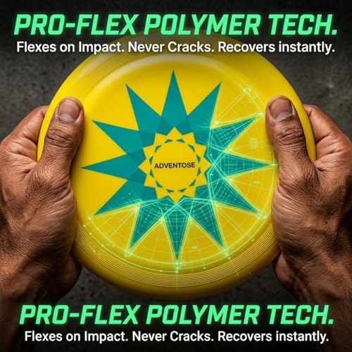 ADVENTOSE™ Velocity-90 Aerodynamic Flying Disc – Precision-Balanced 21cm Sport Disc for Kids & Adults – Impact-Resistant Durable Polymer – Professional Flight Stability (Spark-Yellow) - Image 5