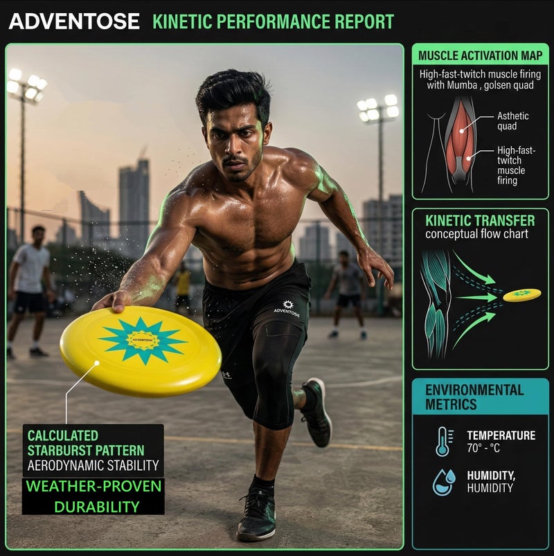 ADVENTOSE™ Velocity-90 Aerodynamic Flying Disc – Precision-Balanced 21cm Sport Disc for Kids & Adults – Impact-Resistant Durable Polymer – Professional Flight Stability (Spark-Yellow) - Image 3