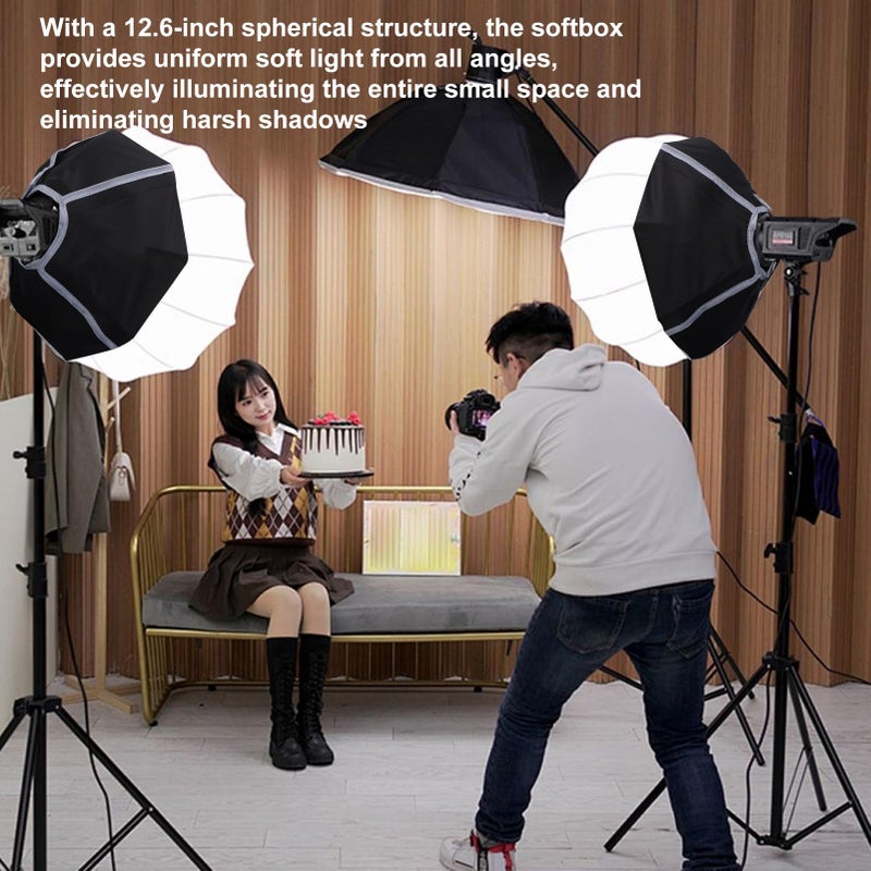 12.6 Inch Quick Release Softbox Light Diffuser For Studio Photography Video Streaming - Image 4