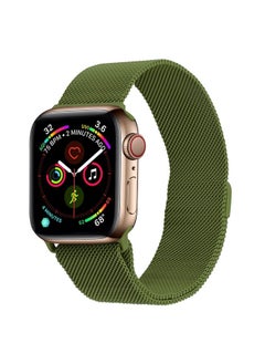 Replacement Strap Milanese Stainless Steel Watch Band For Apple Watch Series 9&8&7 41mm / SE 3&SE 2&6&SE&5&4 40mm / 3&2&1 38mm Grass Green