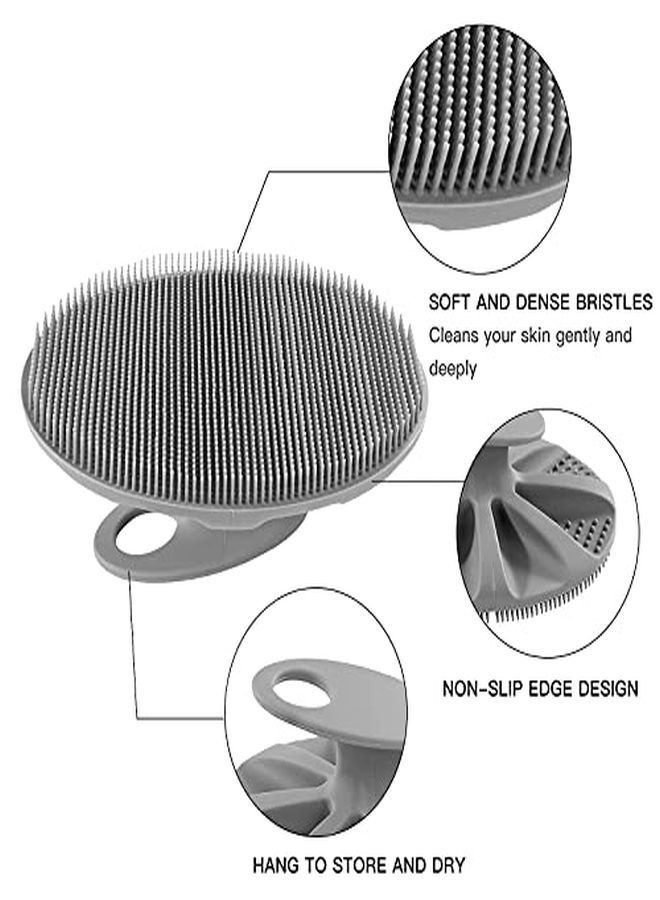 Innerneed Soft Silicone Body Cleansing Brush Shower Scrubber, Gentle Exfoliating And Massage For All Kinds Of Skin (Gray) - Image 2