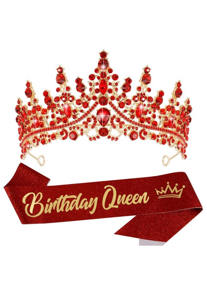 Birthday Queen Tiara Crowns For Women Girls Red Crystal Birthday Queen Headband Sash Elegant Princess Crown Happy Birthday Party Decorations Mom Sisters Birthday Gift Hair Accessories - pzsku/Z7728E000BD26C4780148Z/45/_/1718617138/1cecc49f-ed4f-4b56-8d25-1496dabe90c2