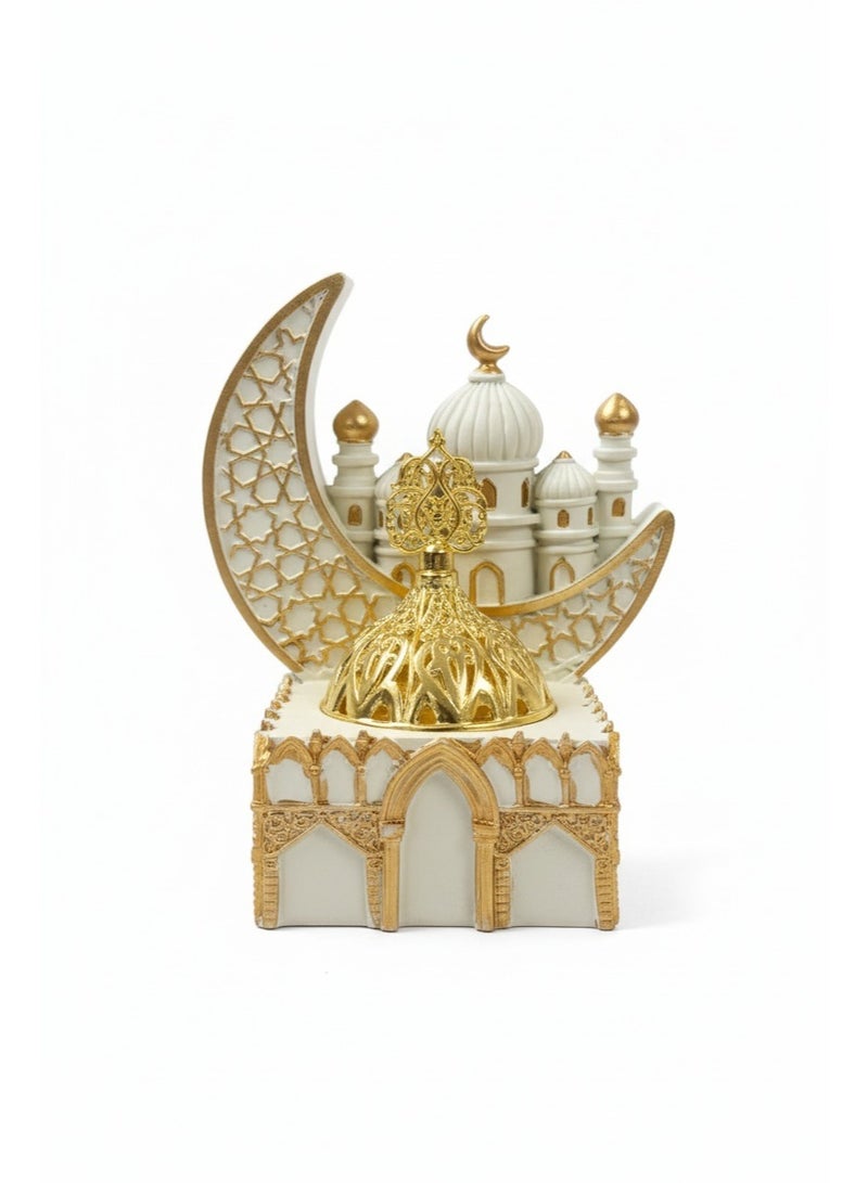 أي كي دي سي مبخرة رمضان كريم الفاخرة من AKDC - سيراميك بلمسات ذهبية 18 سم - Image 1