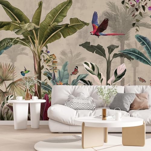 PAPER PLANE DESIGN Excusite Tropical Leaves and Nature Wall Leaf Mural Wallpaper. Full Wall Coverage for Home. (Ds-3) (10 X 12 FEET, Canvas Texture - Non Adhesive) - Image 2