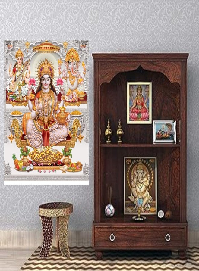 Techgifti ملصق حائط تيكجيفتي ديوالي نافارتاري الديني لاكشمي ماتا جي للمنزل والمكتب والمعبد وغرفة المعيشة (الحجم - 40 × 50 سم) (desg_07) - Image 3