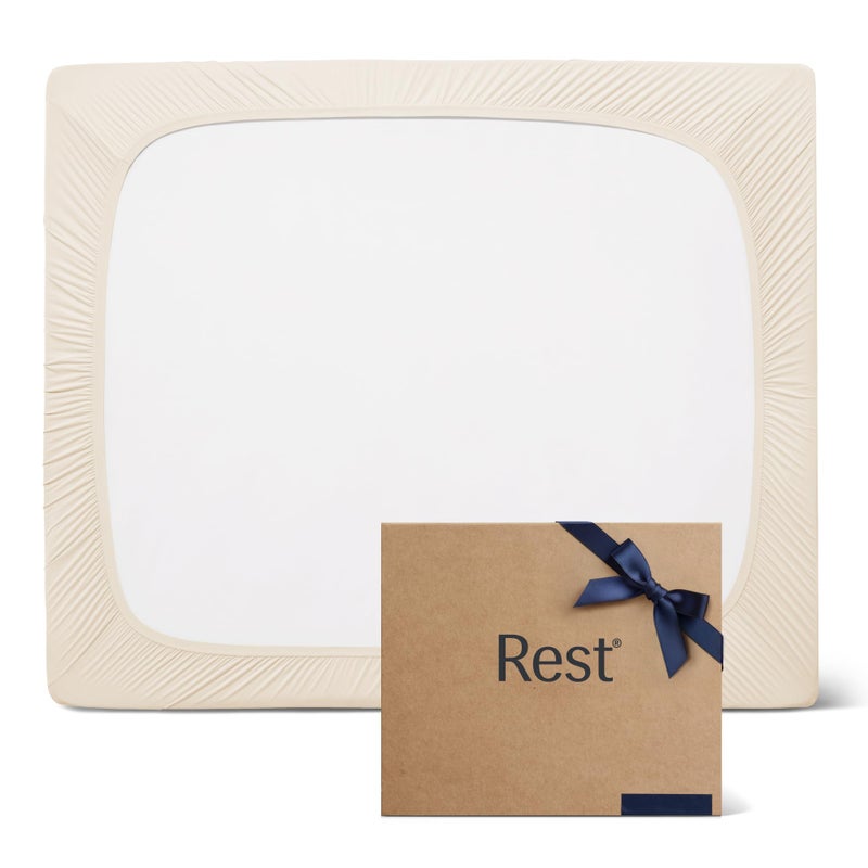 REST Evercool Fitted Sheet Queen Size Snow Ivory 15 Deep up to 18 Breathable Bedding for Hot Sleeper and Night Sweats Bed Sheet with Ionic SelfCleaning Silver Yarn for Sensitive Skin