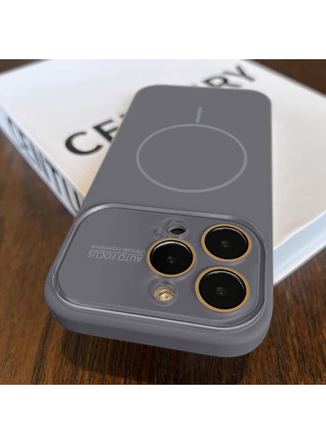 Gurrs Apple Iphone 15 Pro Case Magsafe Magnetic Full-coverage Skin-friendly Liquid Silicone Ultra-thin Shockproof Minimalist Uni Graphite Gray
