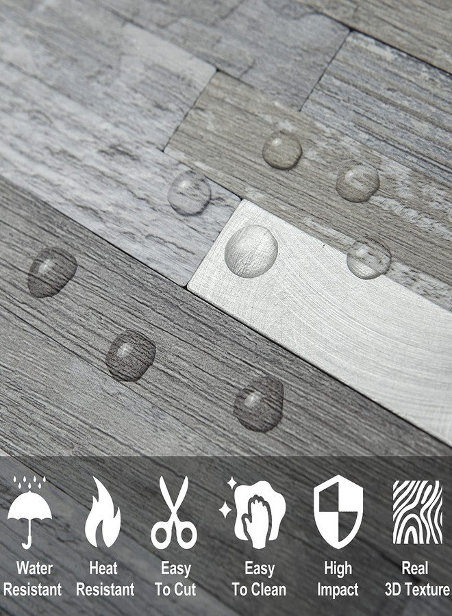 DICOFUN 10-Sheet Peel and Stick Backsplash Wall Tile, PVC Kitchen Backsplash Peel and Stick in Distressed Wood, 9.4 sq.ft - Image 3