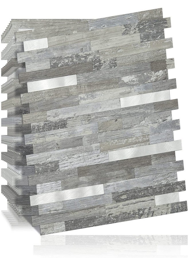 DICOFUN 10-Sheet Peel and Stick Backsplash Wall Tile, PVC Kitchen Backsplash Peel and Stick in Distressed Wood, 9.4 sq.ft - Image 1