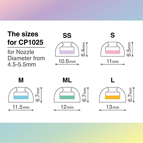 SpinFit CP1025- S/SS- Medical Grade Silicone Patented Ear Tips, Secure Fit and Supreme Comfort Fits MTW3, Galaxy Buds 2, Soundcore Space A40 & More (2 Pairs) (for Nozzle Diameter from 4-5.5mm) - Image 5