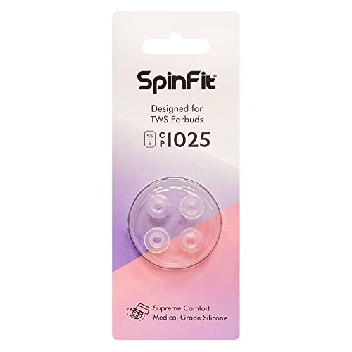 SpinFit CP1025- S/SS- Medical Grade Silicone Patented Ear Tips, Secure Fit and Supreme Comfort Fits MTW3, Galaxy Buds 2, Soundcore Space A40 & More (2 Pairs) (for Nozzle Diameter from 4-5.5mm) - Image 2