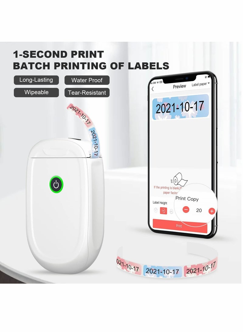 P11 Label Makers, Portable Thermal Sticker Printer Machine with Tape, Inkless & Wireless, Labelmaker for Home Edit and Office Organization (White) - Image 3