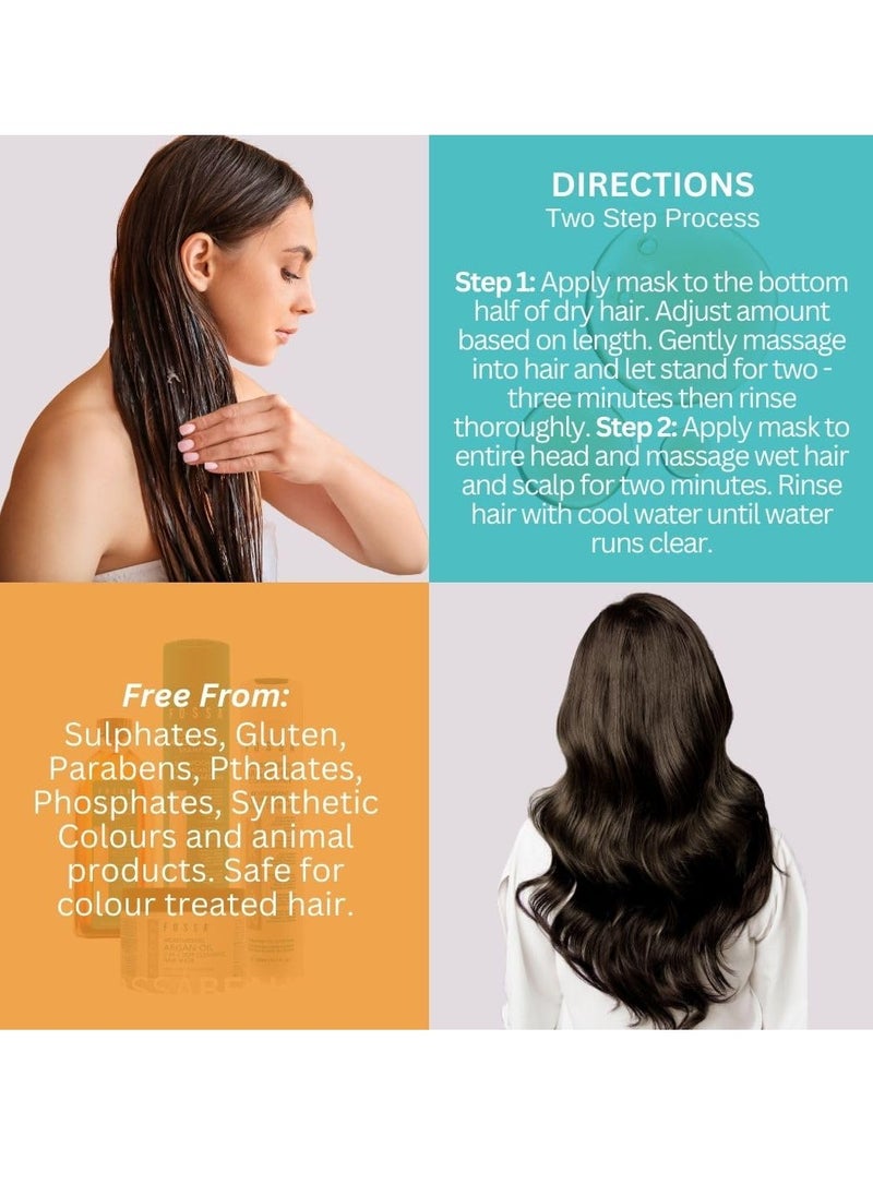 FOSSA Fossa Hair Mask Moisturizing Argan Oil 7-in-1 Deep Cleansing| Hair Treatment, Shampoo, Conditioner, Detangler, Shine Enhancer, Frizz Reducer for All Hair Types, Colour Safe | 237ml, 8 fl. oz.  - Image 3