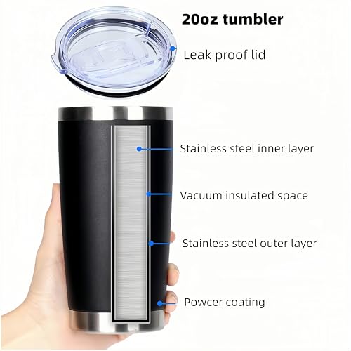Gteller 20 oz Stainless Tumbler, Double Wall Stainless Steel Insulated Travel Mug for Keep Hot and Cool (Stainless steel) - Image 2