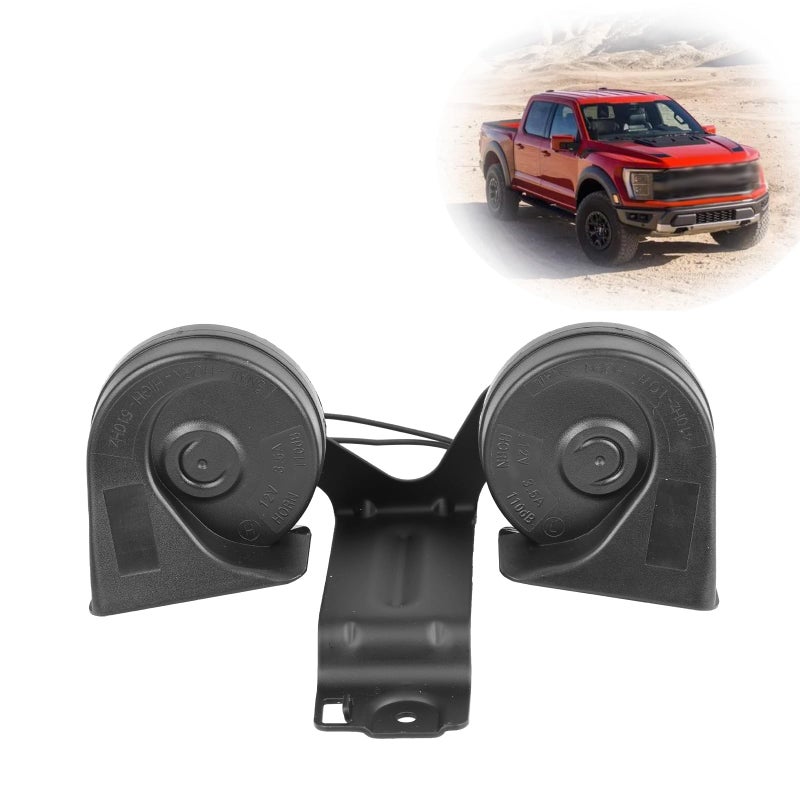 MITZONE Dual Horn Assembly with Bracket Compatible with Ford Explorer Police Interceptor Utility 2016 2017 2018 2019 23L L4 35L 37L V6 GB5Z13832A