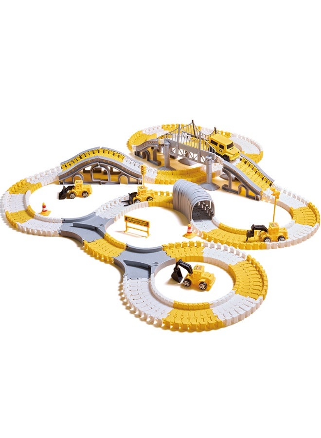 هالامودو 325PCS البناء مسارات سباق للأطفال الألعاب，متغير DIY بناء مسار الهندسة المركبة ，الأطفال الكهربائية لعبة التعليمية مجموعة ，السكك الحديدية لعبة الهندسة لعبة السيارة مجموعة ，تدريب الأطفال التفكير الإبداع اليد على وتطوير الدماغ متعة ذكية تحدي مسار سباق ，هداية إبداعية للفتيان والبنات - Image 1