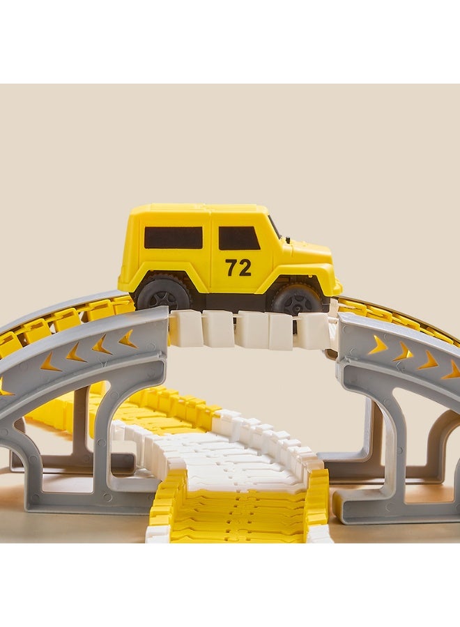 هالامودو 325PCS البناء مسارات سباق للأطفال الألعاب，متغير DIY بناء مسار الهندسة المركبة ，الأطفال الكهربائية لعبة التعليمية مجموعة ，السكك الحديدية لعبة الهندسة لعبة السيارة مجموعة ，تدريب الأطفال التفكير الإبداع اليد على وتطوير الدماغ متعة ذكية تحدي مسار سباق ，هداية إبداعية للفتيان والبنات - Image 5