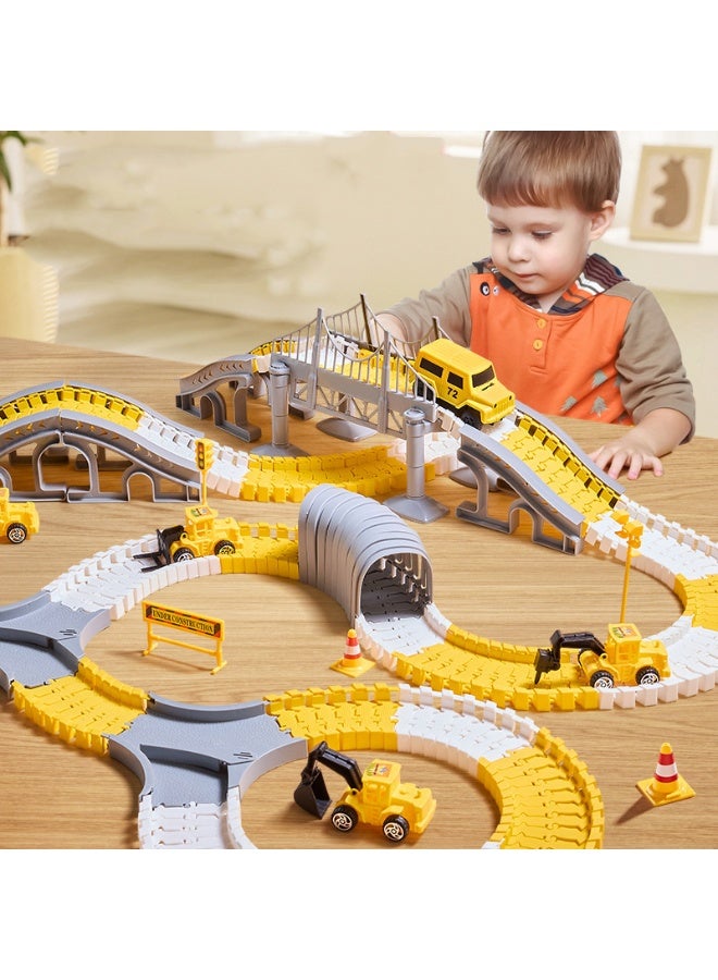 هالامودو 325PCS البناء مسارات سباق للأطفال الألعاب，متغير DIY بناء مسار الهندسة المركبة ，الأطفال الكهربائية لعبة التعليمية مجموعة ，السكك الحديدية لعبة الهندسة لعبة السيارة مجموعة ，تدريب الأطفال التفكير الإبداع اليد على وتطوير الدماغ متعة ذكية تحدي مسار سباق ，هداية إبداعية للفتيان والبنات - Image 4