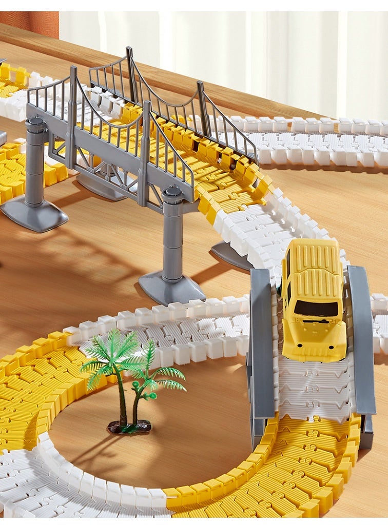 هالامودو 325PCS البناء مسارات سباق للأطفال الألعاب，متغير DIY بناء مسار الهندسة المركبة ，الأطفال الكهربائية لعبة التعليمية مجموعة ，السكك الحديدية لعبة الهندسة لعبة السيارة مجموعة ，تدريب الأطفال التفكير الإبداع اليد على وتطوير الدماغ متعة ذكية تحدي مسار سباق ，هداية إبداعية للفتيان والبنات - Image 2