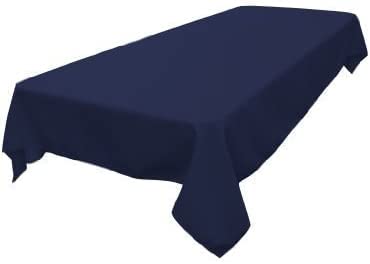 LA Linen Polyester Poplin Washable Rectangular Tablecloth, Stain and Wrinkle Resistant Table Cover 60x102, Fabric Table Cloth for Dinning, Kitchen, Party, Holiday 60 by 102-Inch, Navy - Image 2