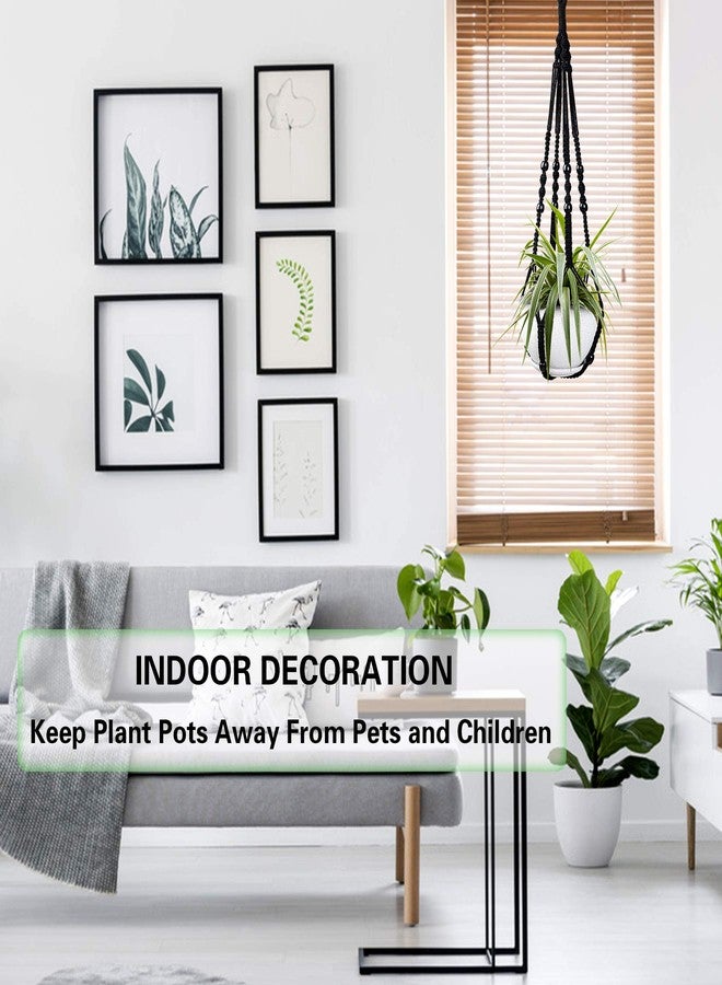 Augshy Macrame Hanging Planter, 2 Pack Hanging Planters for Indoor Plants Indoor Outdoor Decor Handmade Hanging Plant Holder(35 Inch) - Image 5