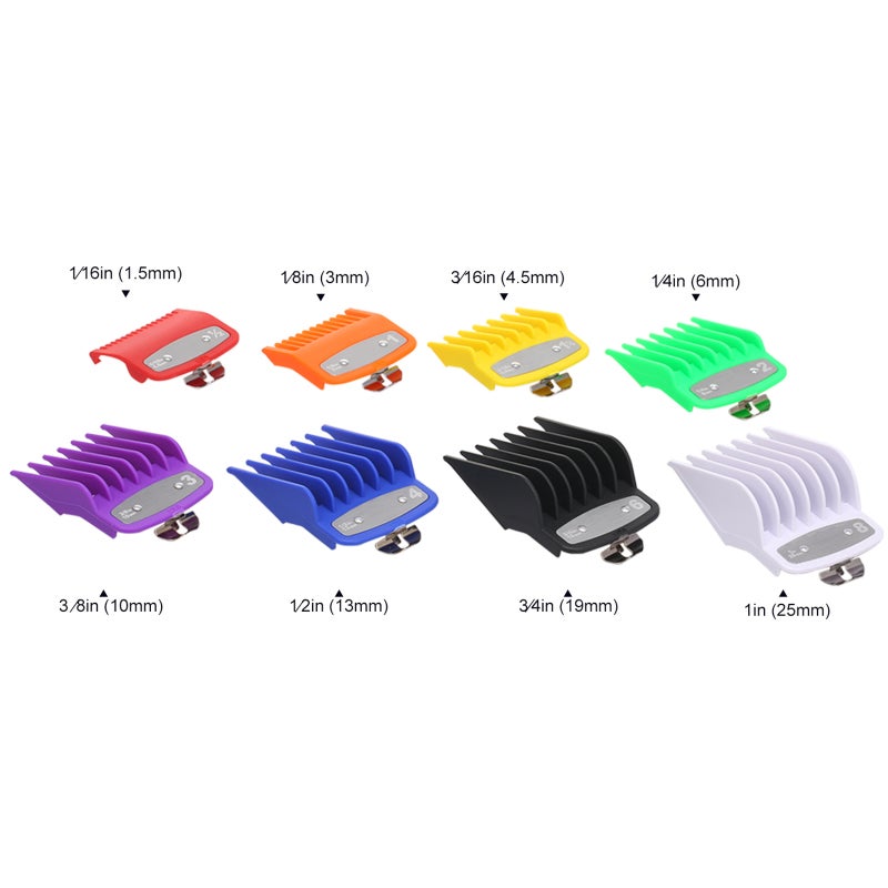 Cutting Guide Comb Set 8-Piece Multicolor Abs Plastic - Secure Fit Compatible With Wahl Electric Hair Clippers for Barbers Home Hairdressing - Image 3