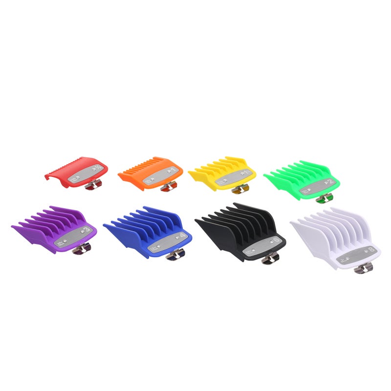 Cutting Guide Comb Set 8-Piece Multicolor Abs Plastic - Secure Fit Compatible With Wahl Electric Hair Clippers for Barbers Home Hairdressing - Image 1
