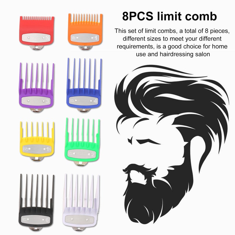 Cutting Guide Comb Set 8-Piece Multicolor Abs Plastic - Secure Fit Compatible With Wahl Electric Hair Clippers for Barbers Home Hairdressing - Image 4